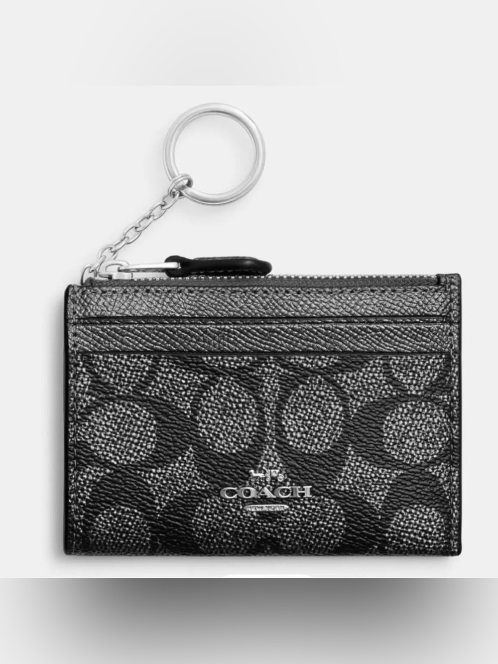 Coach Mini Skinny ID Case In Metallic Signature Canvas CW966 - NWOT - Picture 14 of 15